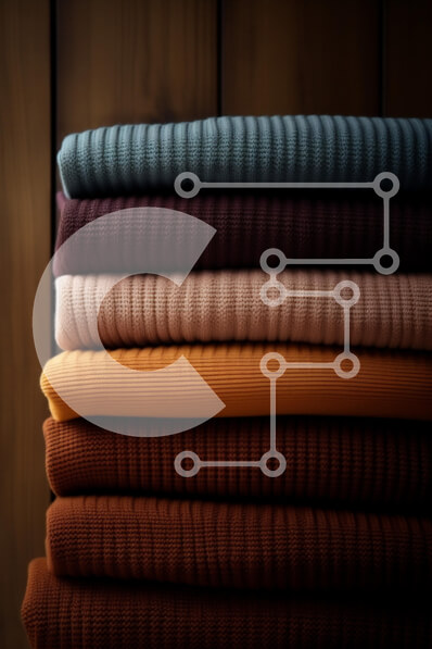 Intra Συλλεκτικό Ξύλινο Παζλ Plywood  4mm - Στοιβαγμένα πλεκτά υφάσματα σε ζεστούς και ψυχρούς τόνους Σε Ξύλινο Κουτί - Διαστάσεις Puzzle: 10x10 cm – 25 κομμάτια