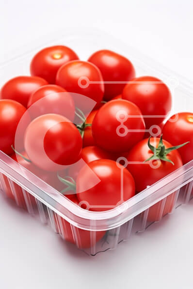 Σετ των 2 Intra Συλλεκτικό Ξύλινο Παζλ Plywood  4mm - Φρέσκες κόκκινες ντομάτες σε ένα δοχείο Σε Ξύλινο Κουτί - Διαστάσεις: 10x10 cm – 25 κομμάτια