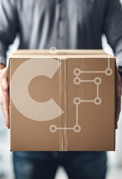 Intra Συλλεκτικό Ξύλινο Παζλ Plywood  4mm - Πρόσωπο που κρατά χαρτόκουτο σε επαγγελματικό περιβάλλον Σε Ξύλινο Κουτί - Διαστάσεις Puzzle: 10x10 cm – 25 κομμάτια