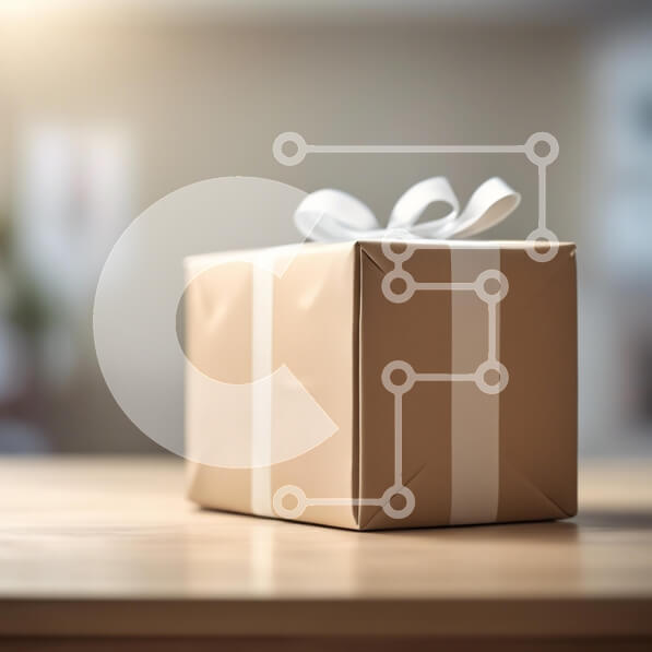 Intra Συλλεκτικό Ξύλινο Παζλ Plywood  4mm - Τυλιγμένο κουτί δώρου σε ένα τραπέζι Σε Ξύλινο Κουτί - Διαστάσεις: 10x10 cm – 25 κομμάτια