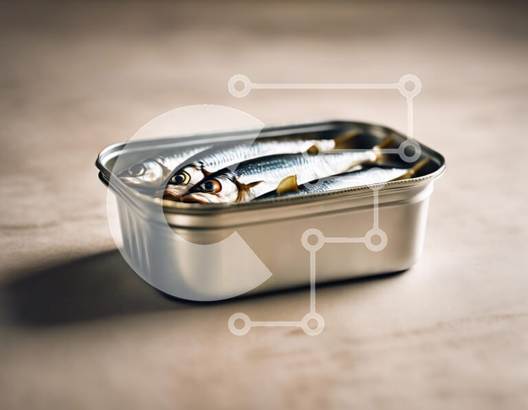 Σετ των 2 Intra Συλλεκτικό Ξύλινο Παζλ Plywood  4mm - Κασσίτερος σαρδέλας Σε Ξύλινο Κουτί - Διαστάσεις: 10x10 cm – 25 κομμάτια