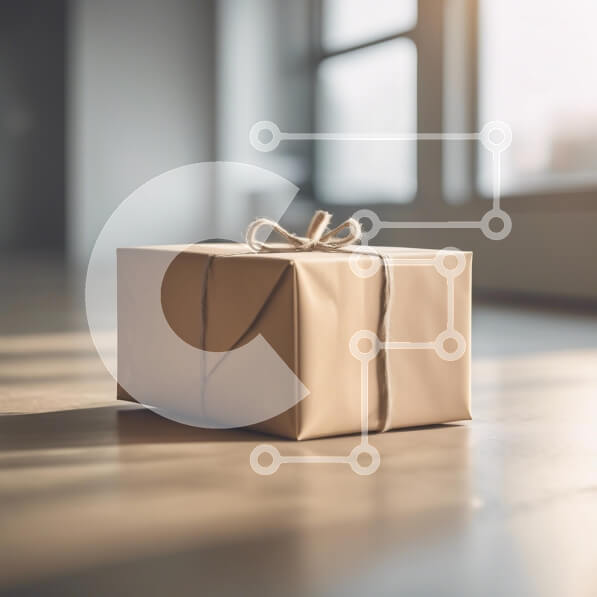 Intra Συλλεκτικό Ξύλινο Παζλ Plywood  4mm - Τυλιγμένο κουτί δώρου σε ξύλινο πάτωμα Σε Ξύλινο Κουτί - Διαστάσεις: 10x10 cm – 25 κομμάτια