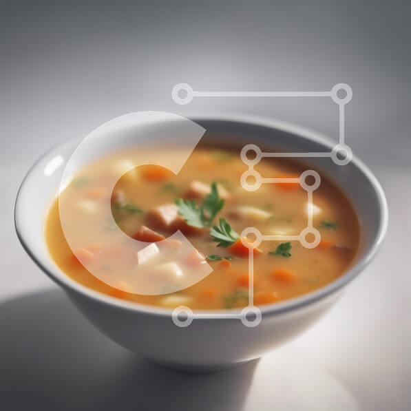 Σετ των 2 Intra Συλλεκτικό Ξύλινο Παζλ Plywood  4mm - Μπολ σούπας με λαχανικά και μαϊντανό Σε Ξύλινο Κουτί - Διαστάσεις: 10x10 cm – 25 κομμάτια