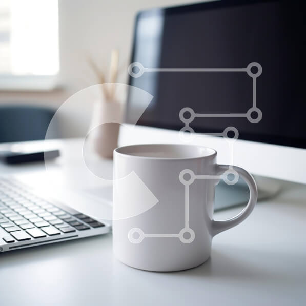 Intra Συλλεκτικό Ξύλινο Παζλ Plywood  4mm - Μινιμαλιστικός χώρος εργασίας με κούπα καφέ Σε Ξύλινο Κουτί - Διαστάσεις Puzzle: 10x10 cm – 25 κομμάτια