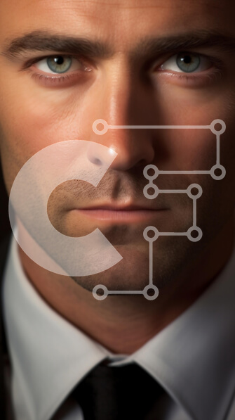 Intra Συλλεκτικό Ξύλινο Παζλ Plywood  4mm - Πορτρέτο από κοντά ενός άνδρα με επίσημη ενδυμασία Σε Ξύλινο Κουτί - Διαστάσεις Puzzle: 10x10 cm – 25 κομμάτια