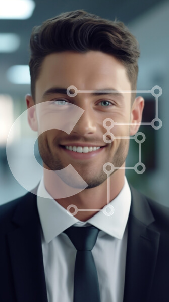 Intra Συλλεκτικό Ξύλινο Παζλ Plywood  4mm - Επαγγελματίας νεαρός άνδρας με ένα χαμόγελο σε ένα περιβάλλον γραφείου Σε Ξύλινο Κουτί - Διαστάσεις Puzzle: 10x10 cm – 25 κομμάτια