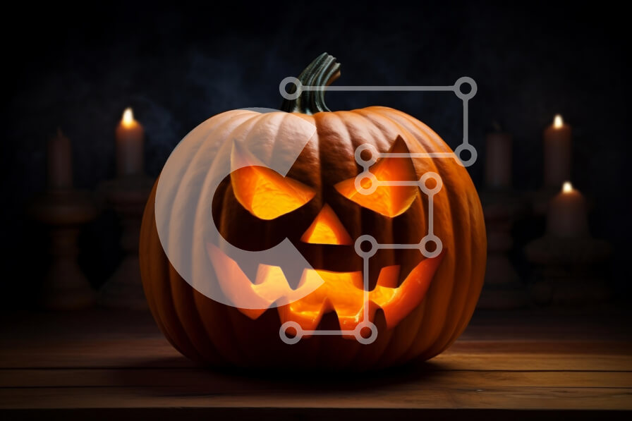 Intra Συλλεκτικό Ξύλινο Παζλ Plywood  4mm - Λαμπερή κολοκύθα αποκριών Σε Ξύλινο Κουτί - Διαστάσεις: 10x10 cm – 25 κομμάτια