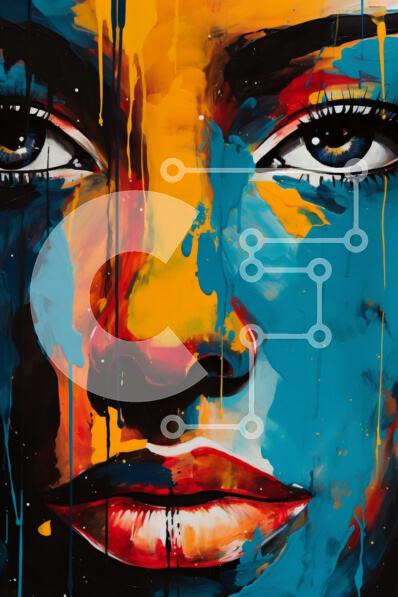 Intra Συλλεκτικό Ξύλινο Παζλ Plywood  4mm - Αφηρημένη Face Painting Σε Ξύλινο Κουτί - Διαστάσεις Puzzle: 10x10 cm – 25 κομμάτια