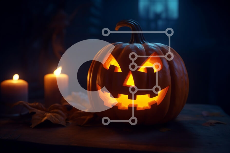 Intra Συλλεκτικό Ξύλινο Παζλ Plywood  4mm - Φανάρι Jack-o'-Halloween με κεριά Σε Ξύλινο Κουτί - Διαστάσεις: 10x10 cm – 25 κομμάτια