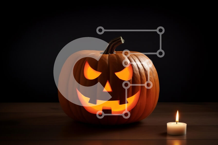 Intra Συλλεκτικό Ξύλινο Παζλ Plywood  4mm - Σκαλιστή κολοκύθα με κερί για το Halloween Σε Ξύλινο Κουτί - Διαστάσεις: 10x10 cm – 25 κομμάτια