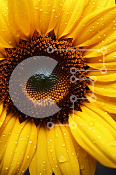 Σετ των 2 Intra Συλλεκτικό Ξύλινο Παζλ Plywood  4mm - Κοντινό πλάνο ενός δροσού ηλίανθου Σε Ξύλινο Κουτί - Διαστάσεις: 10x10 cm – 25 κομμάτια