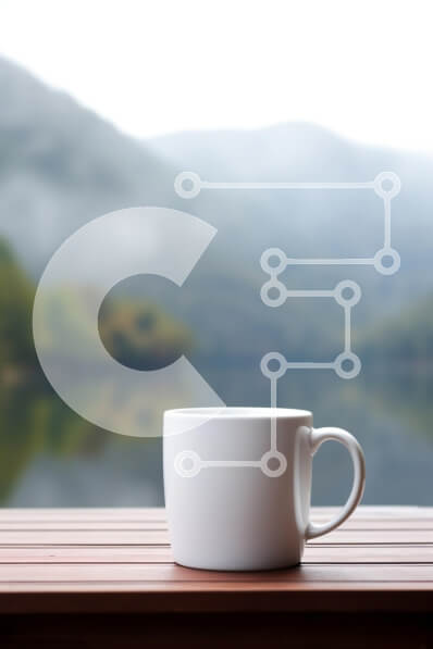 Σετ των 2 Intra Συλλεκτικό Ξύλινο Παζλ Plywood  4mm - Λευκή κούπα σε ξύλινο τραπέζι με φόντο βουνού Σε Ξύλινο Κουτί - Διαστάσεις: 10x10 cm – 25 κομμάτια