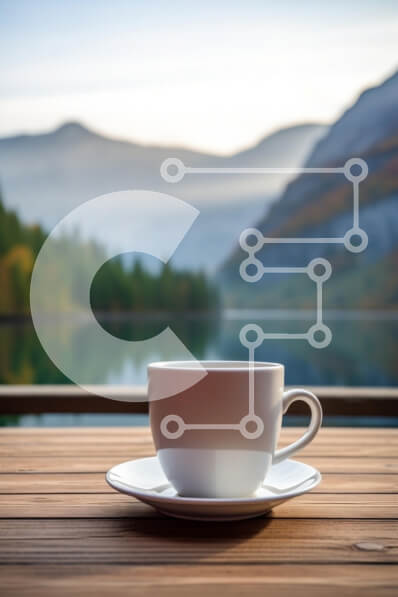 Σετ των 2 Intra Συλλεκτικό Ξύλινο Παζλ Plywood  4mm - Γαλήνιος πρωινός καφές δίπλα στη λίμνη Σε Ξύλινο Κουτί - Διαστάσεις: 10x10 cm – 25 κομμάτια