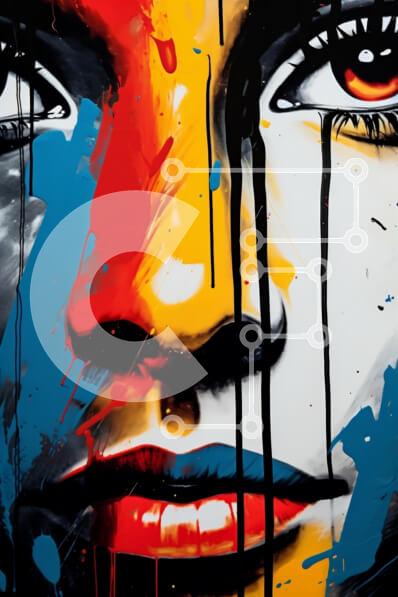 Intra Συλλεκτικό Ξύλινο Παζλ Plywood  4mm - Αφηρημένο πορτρέτο με έντονα χρώματα Σε Ξύλινο Κουτί - Διαστάσεις Puzzle: 10x10 cm – 25 κομμάτια