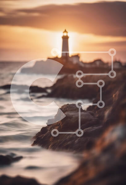 Σετ των 2 Intra Συλλεκτικό Ξύλινο Παζλ Plywood  4mm - Φάρος στο ηλιοβασίλεμα Σε Ξύλινο Κουτί - Διαστάσεις: 10x10 cm – 25 κομμάτια