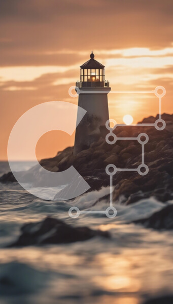 Σετ των 2 Intra Συλλεκτικό Ξύλινο Παζλ Plywood  4mm - Φάρος στο ηλιοβασίλεμα σε μια βραχώδη ακτή Σε Ξύλινο Κουτί - Διαστάσεις: 10x10 cm – 25 κομμάτια