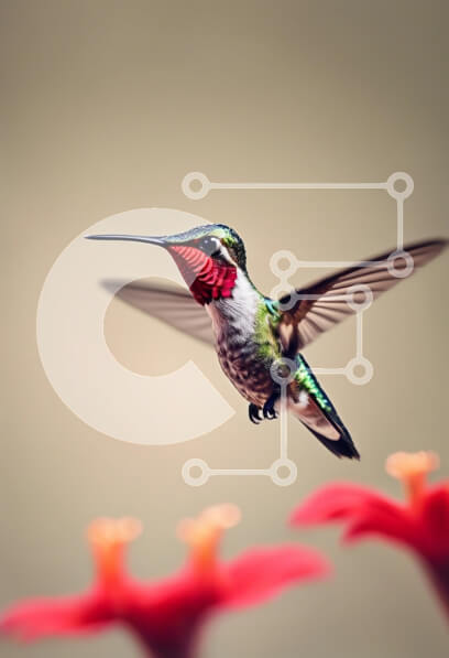 Σετ των 2 Intra Συλλεκτικό Ξύλινο Παζλ Plywood  4mm - Κολίμπρι σε πτήση κοντά σε λουλούδια Σε Ξύλινο Κουτί - Διαστάσεις: 10x10 cm – 25 κομμάτια