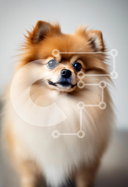 Σετ των 2 Intra Συλλεκτικό Ξύλινο Παζλ Plywood  4mm - Αφράτο πορτρέτο σκύλου Pomeranian Σε Ξύλινο Κουτί - Διαστάσεις: 10x10 cm – 25 κομμάτια