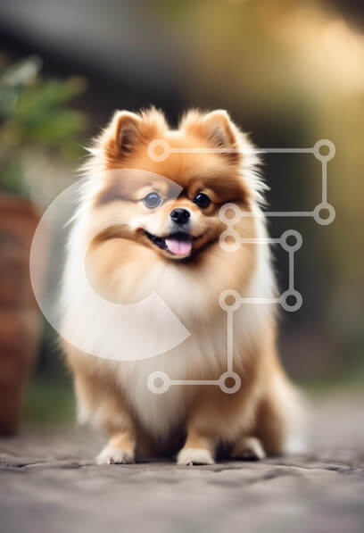 Σετ των 2 Intra Συλλεκτικό Ξύλινο Παζλ Plywood  4mm - Χνουδωτό σκυλί Pomeranian Σε Ξύλινο Κουτί - Διαστάσεις: 10x10 cm – 25 κομμάτια