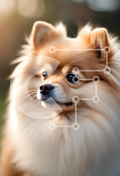 Σετ των 2 Intra Συλλεκτικό Ξύλινο Παζλ Plywood  4mm - Πορτρέτο σκύλου Pomeranian Σε Ξύλινο Κουτί - Διαστάσεις: 10x10 cm – 25 κομμάτια