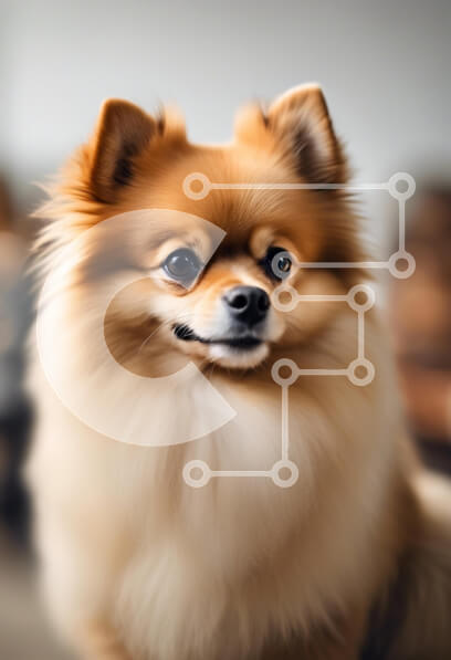 Σετ των 2 Intra Συλλεκτικό Ξύλινο Παζλ Plywood  4mm - Κοντινό πλάνο ενός σκύλου Pomeranian Σε Ξύλινο Κουτί - Διαστάσεις: 10x10 cm – 25 κομμάτια