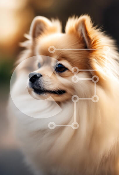 Σετ των 2 Intra Συλλεκτικό Ξύλινο Παζλ Plywood  4mm - Αφράτο πορτρέτο σκύλου Pomeranian Σε Ξύλινο Κουτί - Διαστάσεις: 10x10 cm – 25 κομμάτια