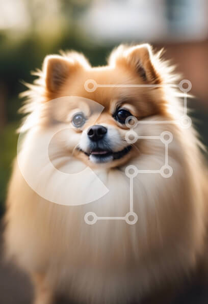 Σετ των 2 Intra Συλλεκτικό Ξύλινο Παζλ Plywood  4mm - Χαρούμενος σκύλος Pomeranian Σε Ξύλινο Κουτί - Διαστάσεις: 10x10 cm – 25 κομμάτια