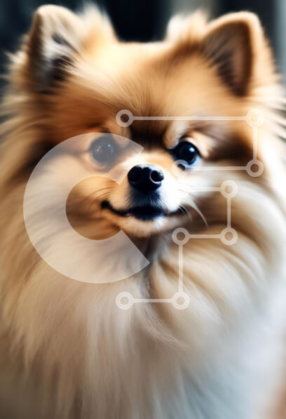 Σετ των 2 Intra Συλλεκτικό Ξύλινο Παζλ Plywood  4mm - Χνουδωτό σκυλί Pomeranian με χαρούμενη έκφραση Σε Ξύλινο Κουτί - Διαστάσεις: 10x10 cm – 25 κομμάτια