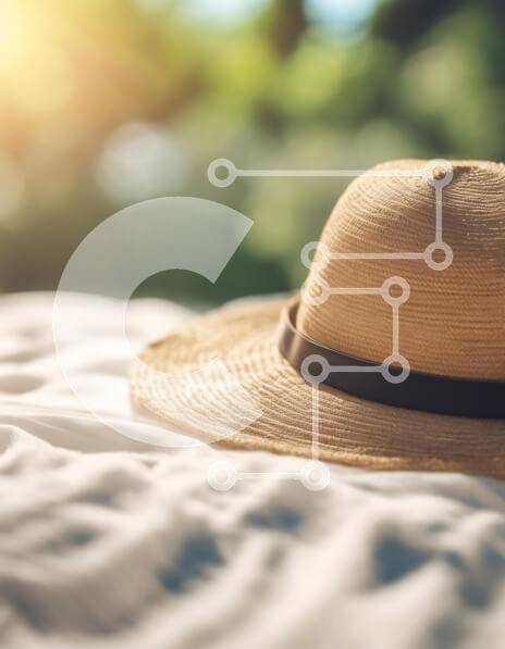 Intra Συλλεκτικό Ξύλινο Παζλ Plywood  4mm - Ψάθινο καπέλο σε μαλακή επιφάνεια με φως του ήλιου Σε Ξύλινο Κουτί - Διαστάσεις Puzzle: 10x10 cm – 25 κομμάτια