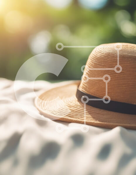 Intra Συλλεκτικό Ξύλινο Παζλ Plywood  4mm - Κομψό ψάθινο καπέλο σε λευκή επιφάνεια Σε Ξύλινο Κουτί - Διαστάσεις Puzzle: 10x10 cm – 25 κομμάτια