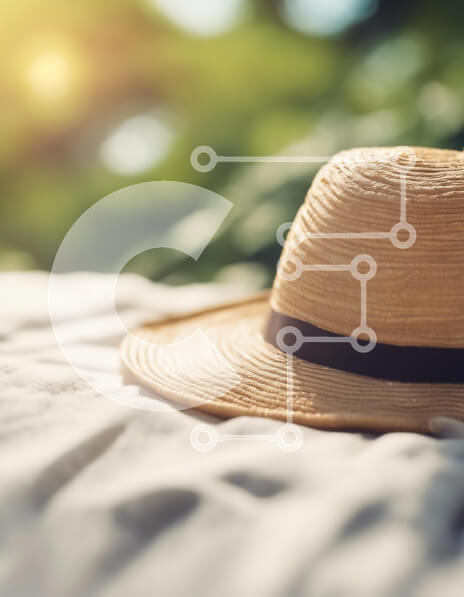 Intra Συλλεκτικό Ξύλινο Παζλ Plywood  4mm - Ψάθινο καπέλο σε μαλακή επιφάνεια με φυσικό φόντο Σε Ξύλινο Κουτί - Διαστάσεις: 10x10 cm – 25 κομμάτια