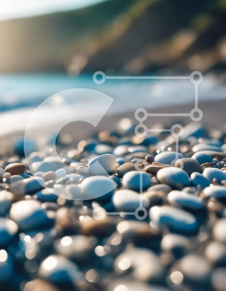 Σετ των 2 Intra Συλλεκτικό Ξύλινο Παζλ Plywood  4mm - Βότσαλα στην Ακτή Σε Ξύλινο Κουτί - Διαστάσεις: 10x10 cm – 25 κομμάτια