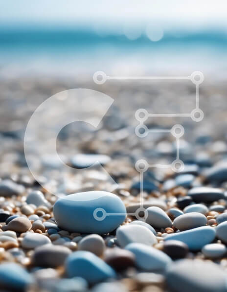 Intra Συλλεκτικό Ξύλινο Παζλ Plywood  4mm - Παραλία με βότσαλα με ωκεανό φόντο Σε Ξύλινο Κουτί - Διαστάσεις: 10x10 cm – 25 κομμάτια