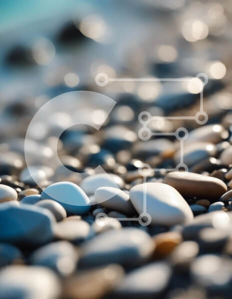 Intra Συλλεκτικό Ξύλινο Παζλ Plywood  4mm - Κοντινό πλάνο της παραλίας βότσαλα Σε Ξύλινο Κουτί - Διαστάσεις: 10x10 cm – 25 κομμάτια