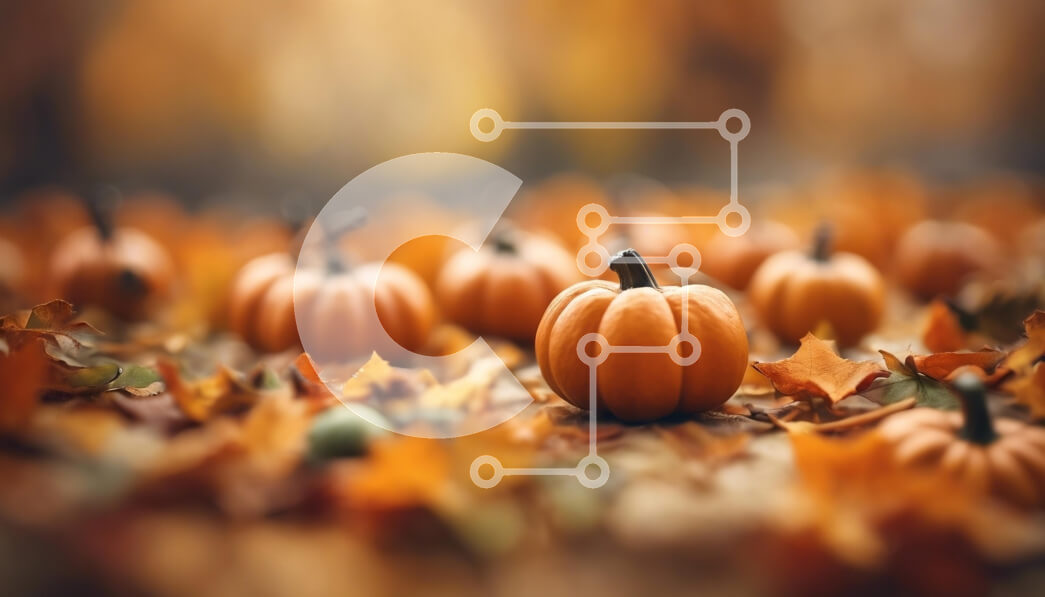 Intra Συλλεκτικό Ξύλινο Παζλ Plywood  4mm - Φθινοπωρινές κολοκύθες ανάμεσα στα φύλλα Σε Ξύλινο Κουτί - Διαστάσεις Puzzle: 10x10 cm – 25 κομμάτια