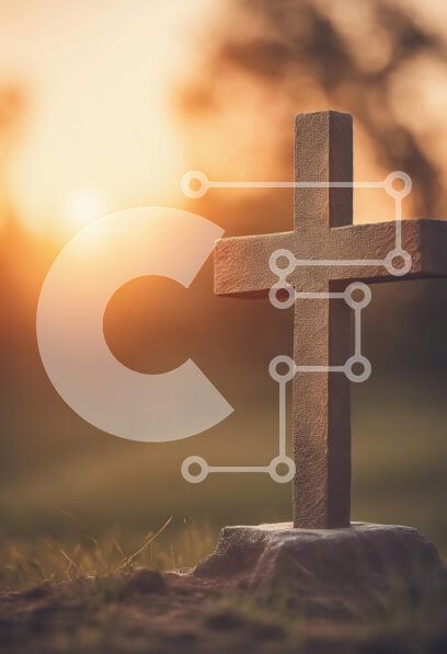 Intra Συλλεκτικό Ξύλινο Παζλ Plywood  4mm - Πέτρινος Σταυρός στο ηλιοβασίλεμα Σε Ξύλινο Κουτί - Διαστάσεις Puzzle: 10x10 cm – 25 κομμάτια