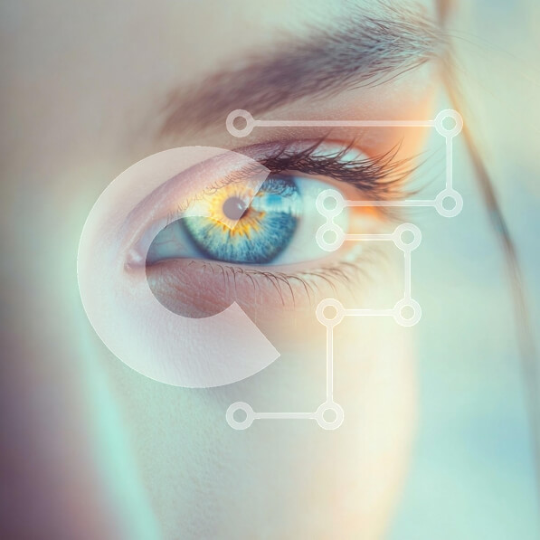 Σετ των 2 Intra Συλλεκτικό Ξύλινο Παζλ Plywood  4mm - Κοντινό πλάνο ενός όμορφου μπλε ματιού Σε Ξύλινο Κουτί - Διαστάσεις: 10x10 cm – 25 κομμάτια