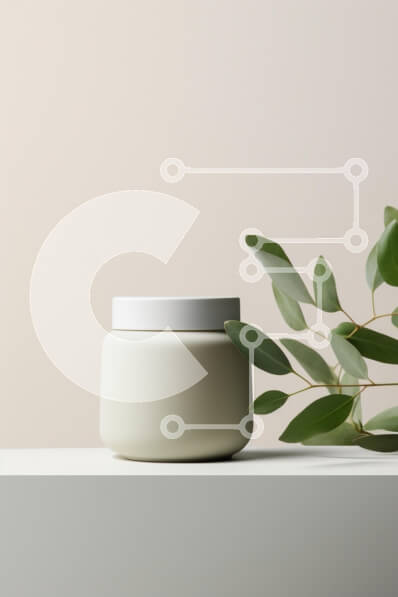 Intra Συλλεκτικό Ξύλινο Παζλ Plywood  4mm - Μινιμαλιστικό βάζο κρέμας με πράσινο φύλλο Σε Ξύλινο Κουτί - Διαστάσεις: 10x10 cm – 25 κομμάτια