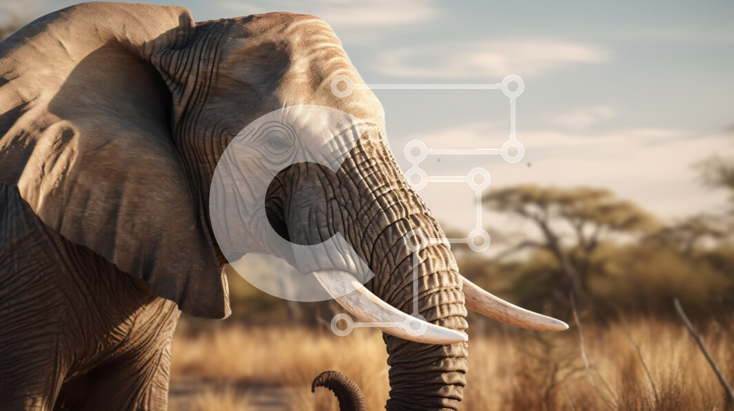 Σετ των 2 Intra Συλλεκτικό Ξύλινο Παζλ Plywood  4mm - Majestic Elephant στη Σαβάνα Σε Ξύλινο Κουτί - Διαστάσεις: 10x10 cm – 25 κομμάτια