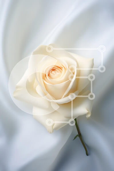 Intra Συλλεκτικό Ξύλινο Παζλ Plywood  4mm - Λευκό τριαντάφυλλο σε λευκό ύφασμα Σε Ξύλινο Κουτί - Διαστάσεις Puzzle: 10x10 cm – 25 κομμάτια