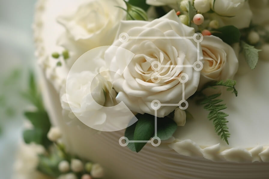 Σετ των 2 Intra Συλλεκτικό Ξύλινο Παζλ Plywood  4mm - Κομψή τούρτα με λευκά τριαντάφυλλα Σε Ξύλινο Κουτί - Διαστάσεις: 10x10 cm – 25 κομμάτια