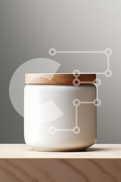 Intra Συλλεκτικό Ξύλινο Παζλ Plywood  4mm - Μινιμαλιστικό λευκό βάζο με ξύλινο καπάκι Σε Ξύλινο Κουτί - Διαστάσεις: 10x10 cm – 25 κομμάτια