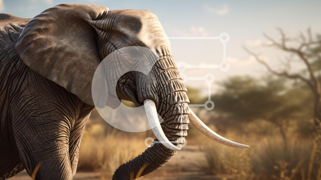 Intra Συλλεκτικό Ξύλινο Παζλ Plywood  4mm - Ελέφαντας σε φυσικό βιότοπο Σε Ξύλινο Κουτί - Διαστάσεις: 10x10 cm – 25 κομμάτια