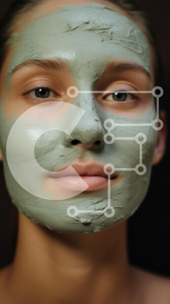 Intra Συλλεκτικό Ξύλινο Παζλ Plywood  4mm - Άτομο με μάσκα προσώπου με πράσινο πηλό Σε Ξύλινο Κουτί - Διαστάσεις Puzzle: 10x10 cm – 25 κομμάτια