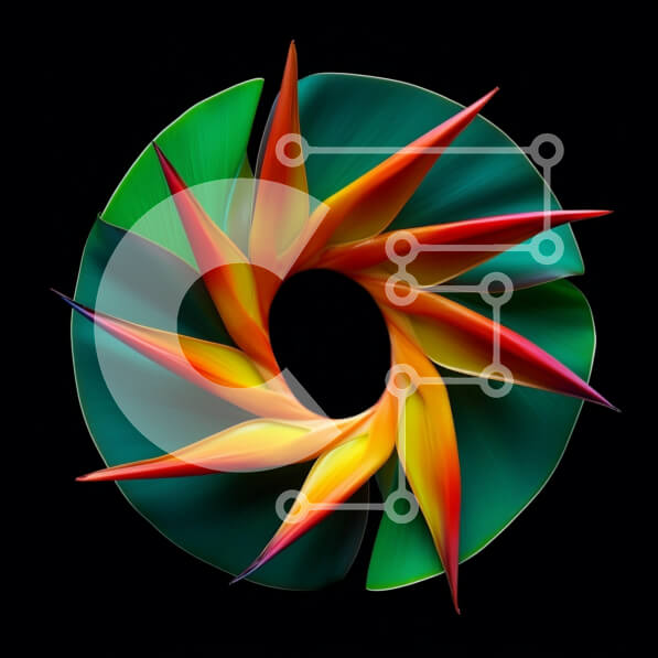 Intra Συλλεκτικό Ξύλινο Παζλ Plywood  4mm - Πολύχρωμη σπείρα από φύλλα και πέταλα Σε Ξύλινο Κουτί - Διαστάσεις Puzzle: 10x10 cm – 25 κομμάτια