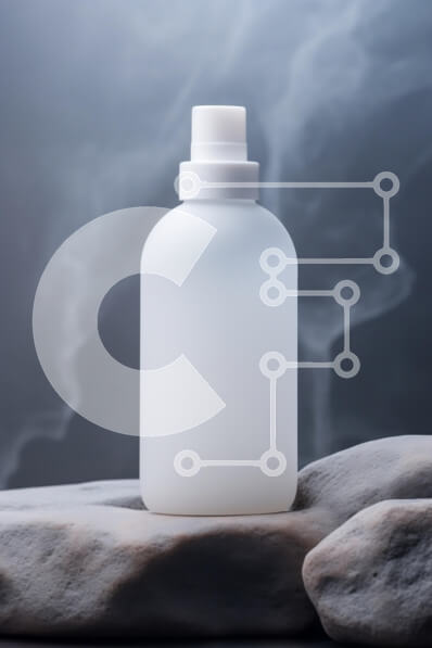 Intra Συλλεκτικό Ξύλινο Παζλ Plywood  4mm - Κομψό λευκό μπουκάλι σπρέι σε πέτρες με αιθέριο φόντο Σε Ξύλινο Κουτί - Διαστάσεις Puzzle: 10x10 cm – 25 κομμάτια