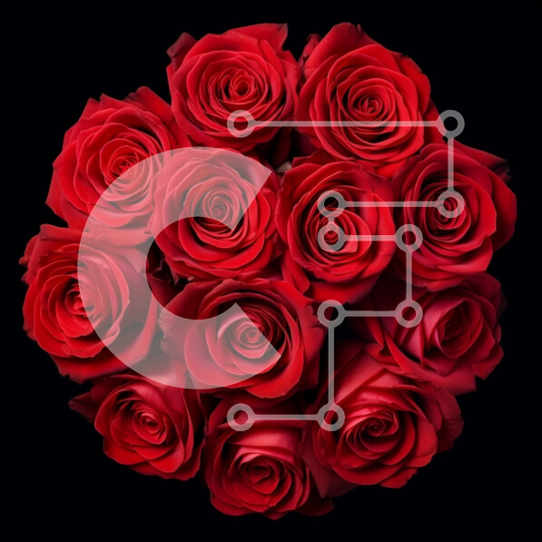 Σετ των 2 Intra Συλλεκτικό Ξύλινο Παζλ Plywood  4mm - Μπουκέτο με κόκκινα τριαντάφυλλα σε μαύρο φόντο Σε Ξύλινο Κουτί - Διαστάσεις: 10x10 cm – 25 κομμάτια