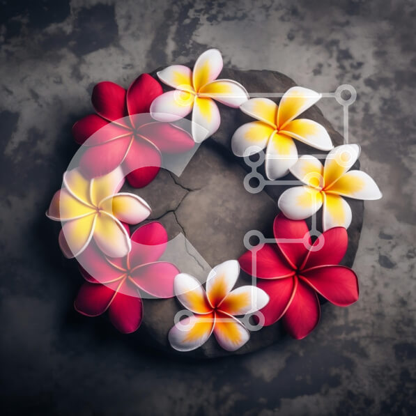 Σετ των 2 Intra Συλλεκτικό Ξύλινο Παζλ Plywood  4mm - Plumeria Ανθοσυνθέσεις σε Πέτρα Σε Ξύλινο Κουτί - Διαστάσεις: 10x10 cm – 25 κομμάτια