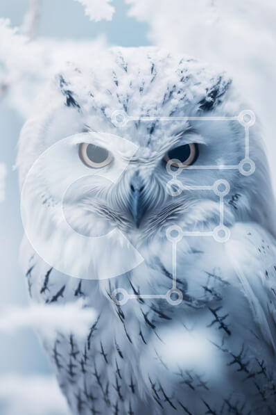 Σετ των 2 Intra Συλλεκτικό Ξύλινο Παζλ Plywood  4mm - Χιονισμένη κουκουβάγια στο χειμερινό τοπίο Σε Ξύλινο Κουτί - Διαστάσεις: 10x10 cm – 25 κομμάτια