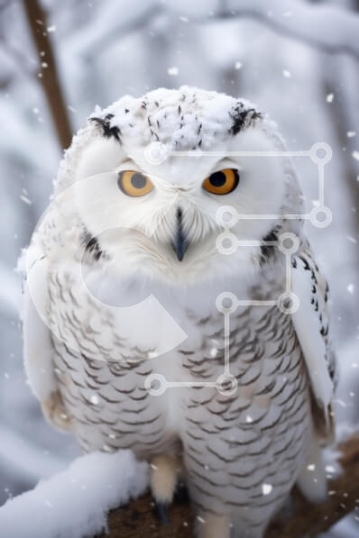 Σετ των 2 Intra Συλλεκτικό Ξύλινο Παζλ Plywood  4mm - Χιονισμένη κουκουβάγια στο χειμερινό τοπίο Σε Ξύλινο Κουτί - Διαστάσεις: 10x10 cm – 25 κομμάτια